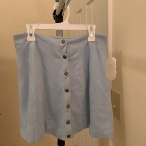 Light blue button up altard state skirt